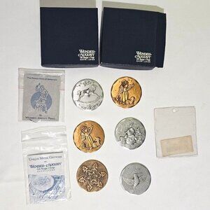 Wendell August Forge Ornament Lot 6 Vintage Angel Snowman Dove Rocking Horse Set